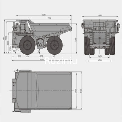 SRT95C شاحنة قلابة للتعدين 783kW سعة الحمولة 95 طنًا لنقل المواد